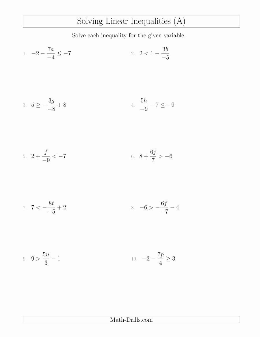50 Printable Algebra 1 Worksheets 19