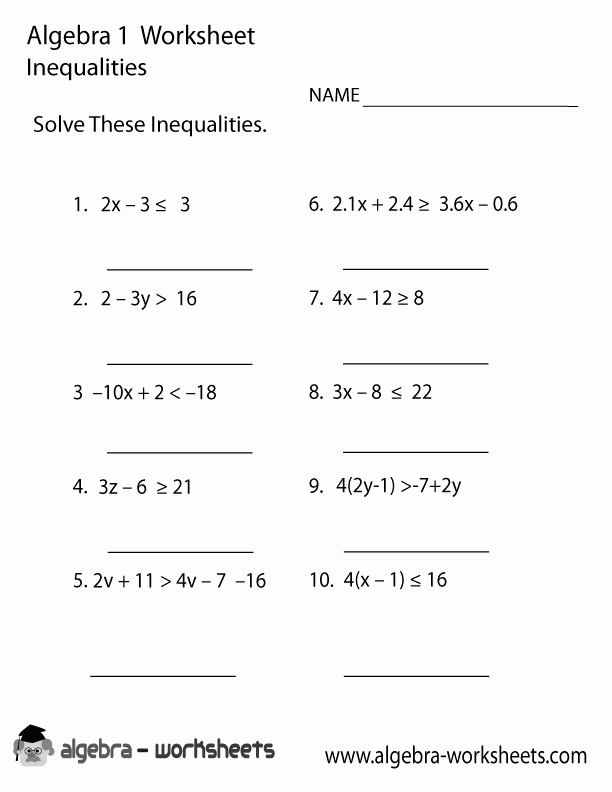 50 Printable Algebra 1 Worksheets 21