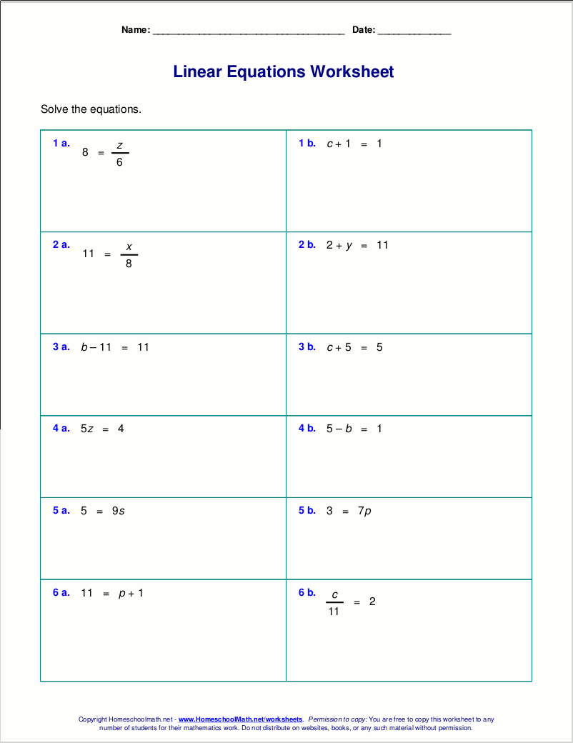50 Printable Algebra 1 Worksheets 26
