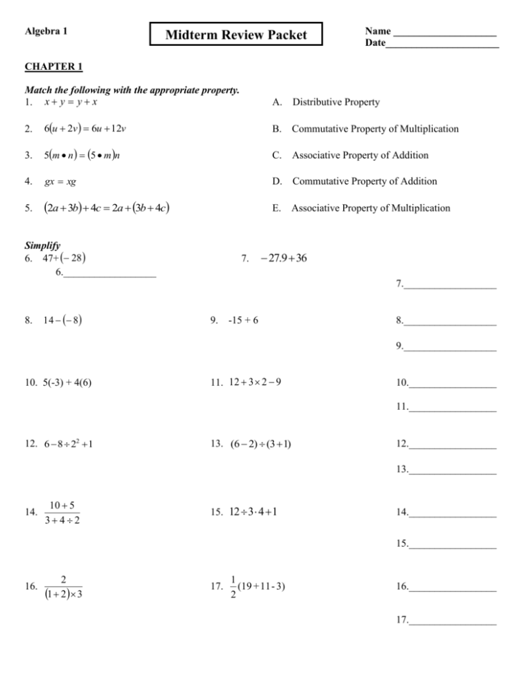 50 Printable Algebra 1 Worksheets 42