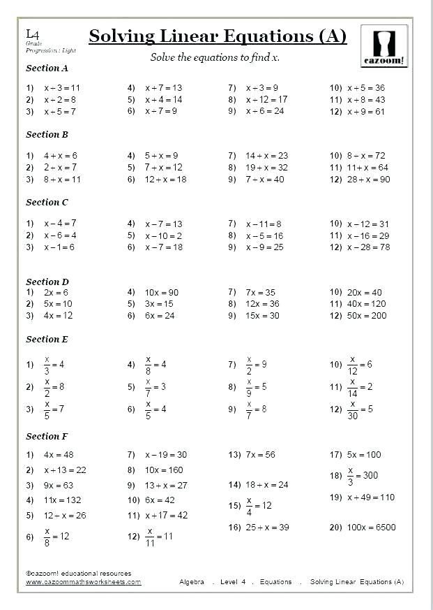 50 Printable Algebra 1 Worksheets 48