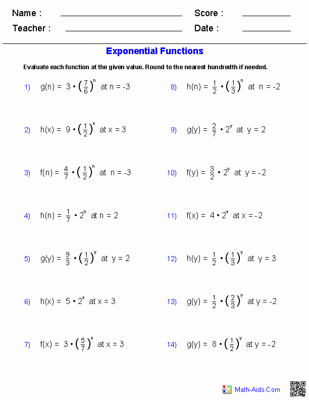 50 Printable Algebra 1 Worksheets 49