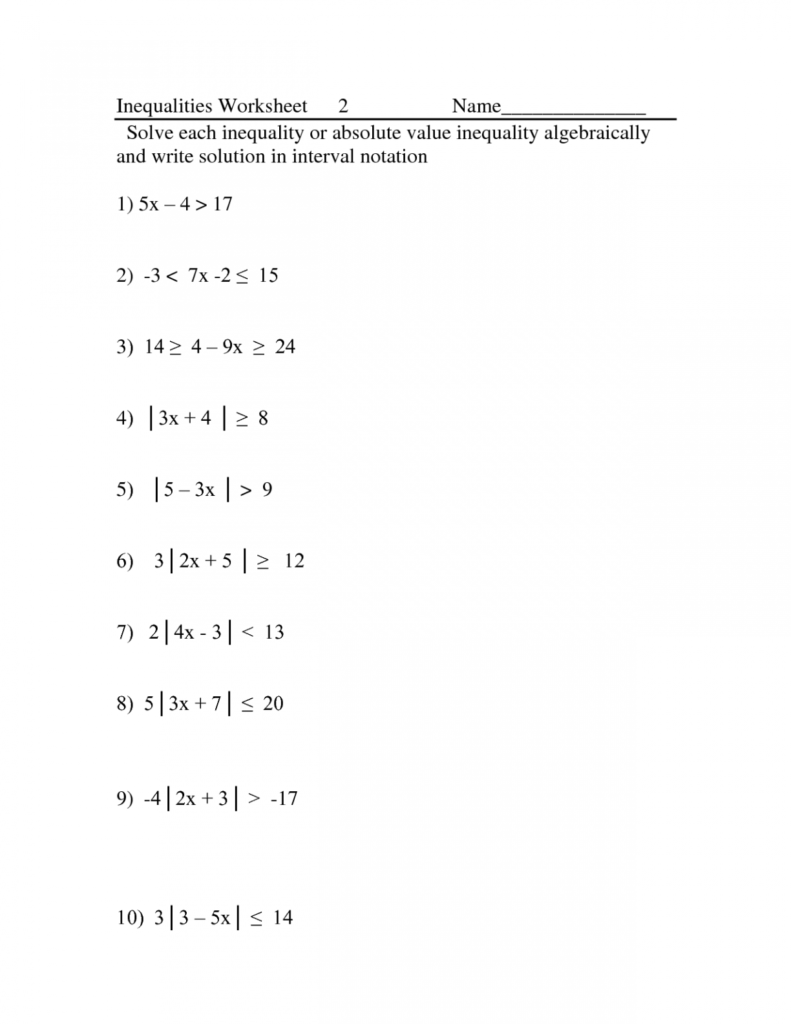 50 Printable Algebra 1 Worksheets 51