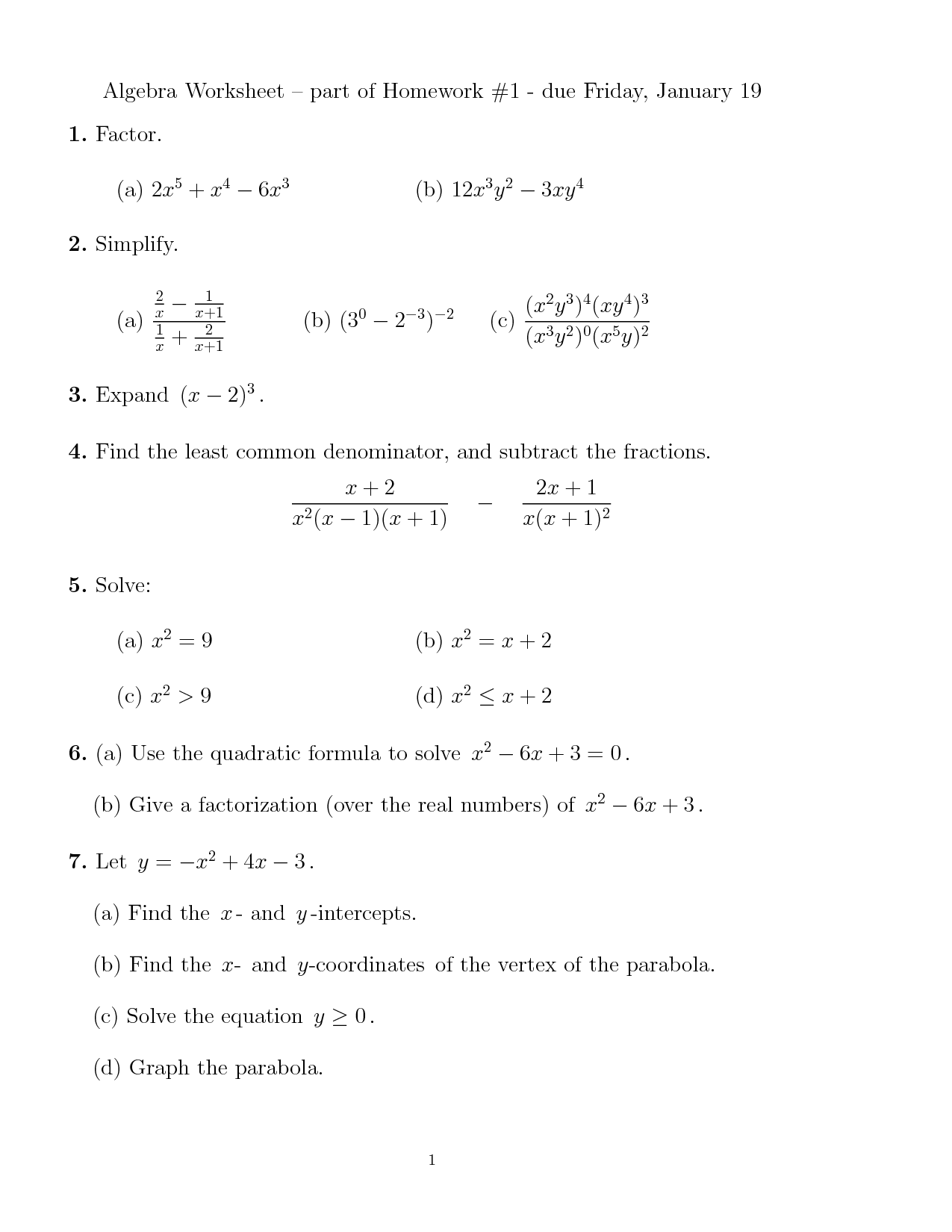 50 Printable Algebra 1 Worksheets 52