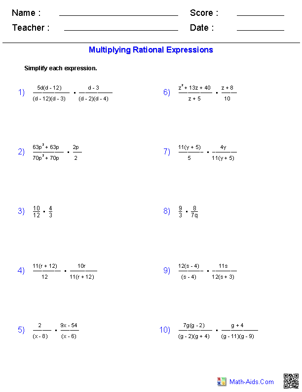 50 Printable Algebra 1 Worksheets 53