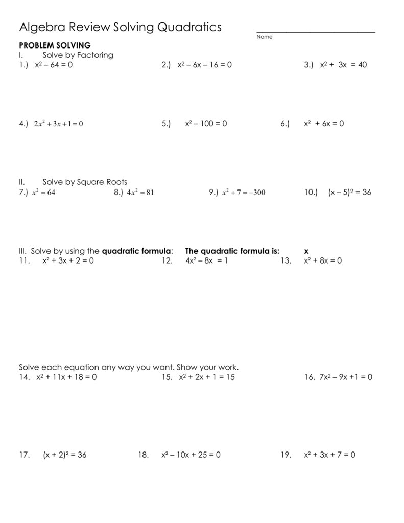 50 Printable Algebra 1 Worksheets 55