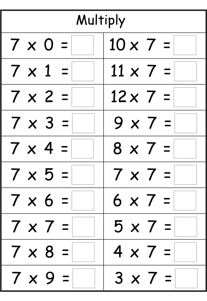 60 Time Table Multiplication Worksheets 11