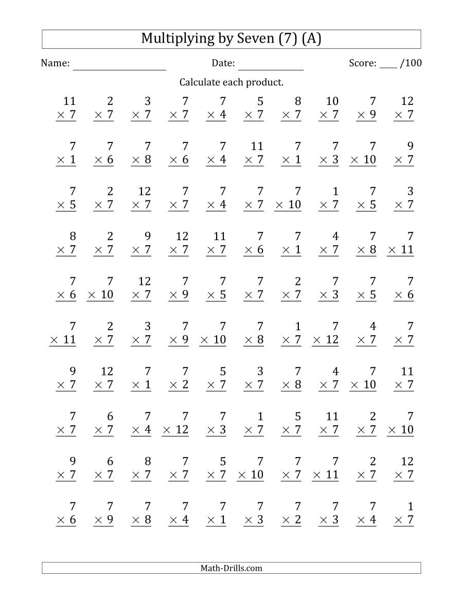 60 Time Table Multiplication Worksheets 14
