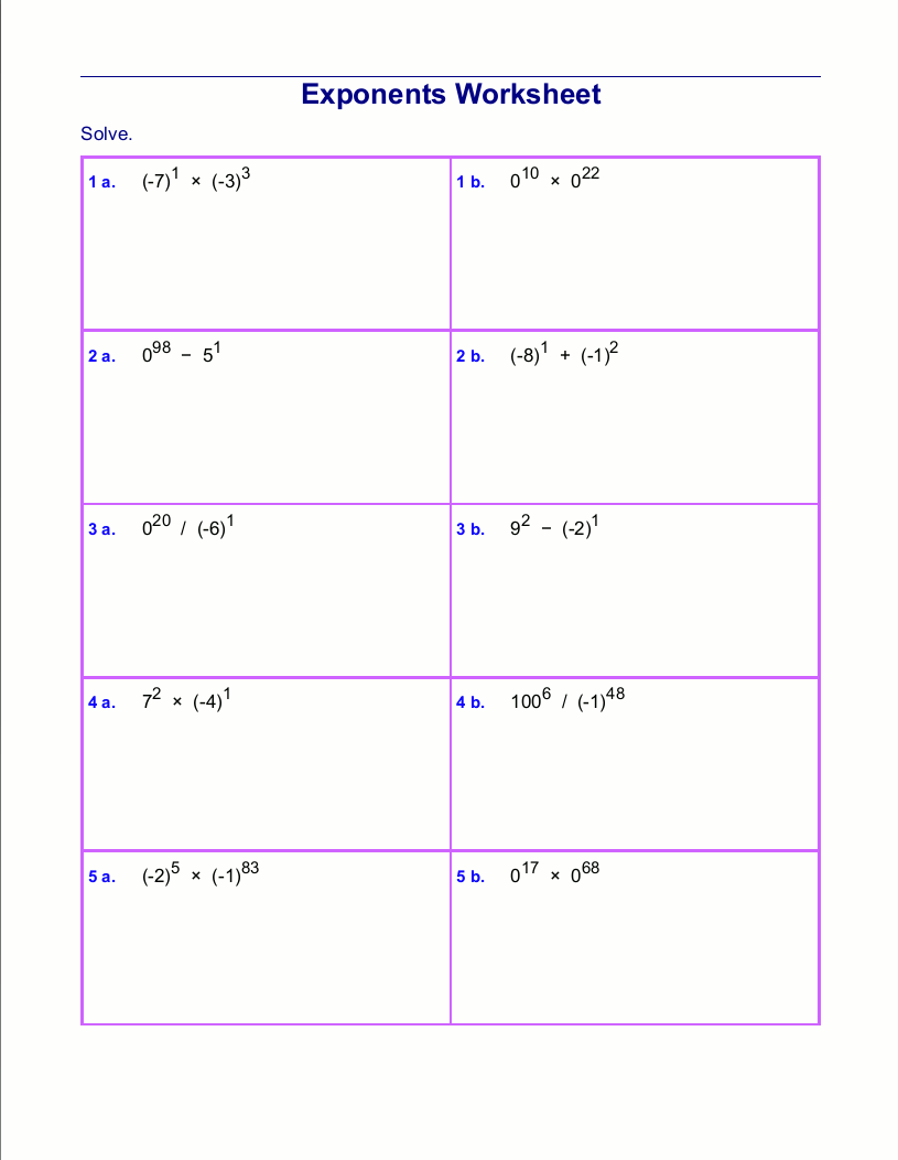 75 Printable Exponent Rules Worksheets 25