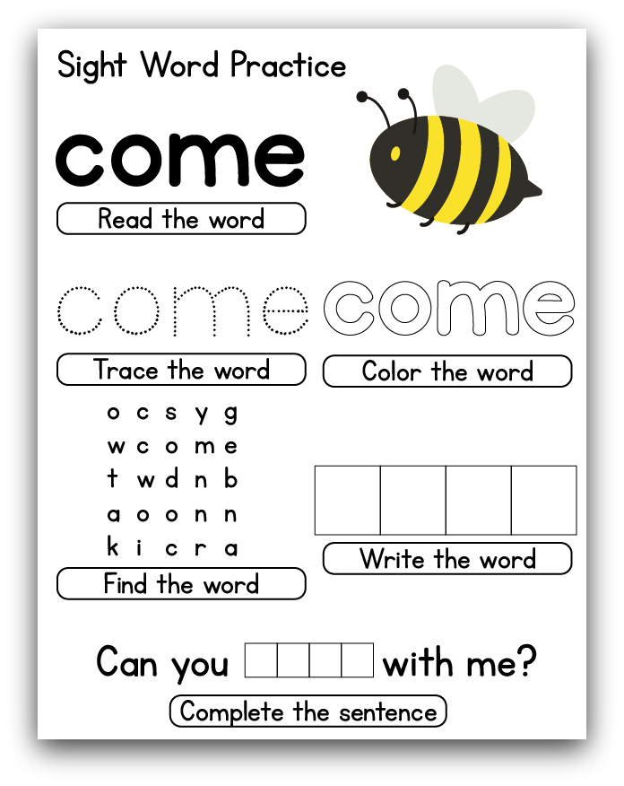 90 Sight Word Practice Worksheets 75