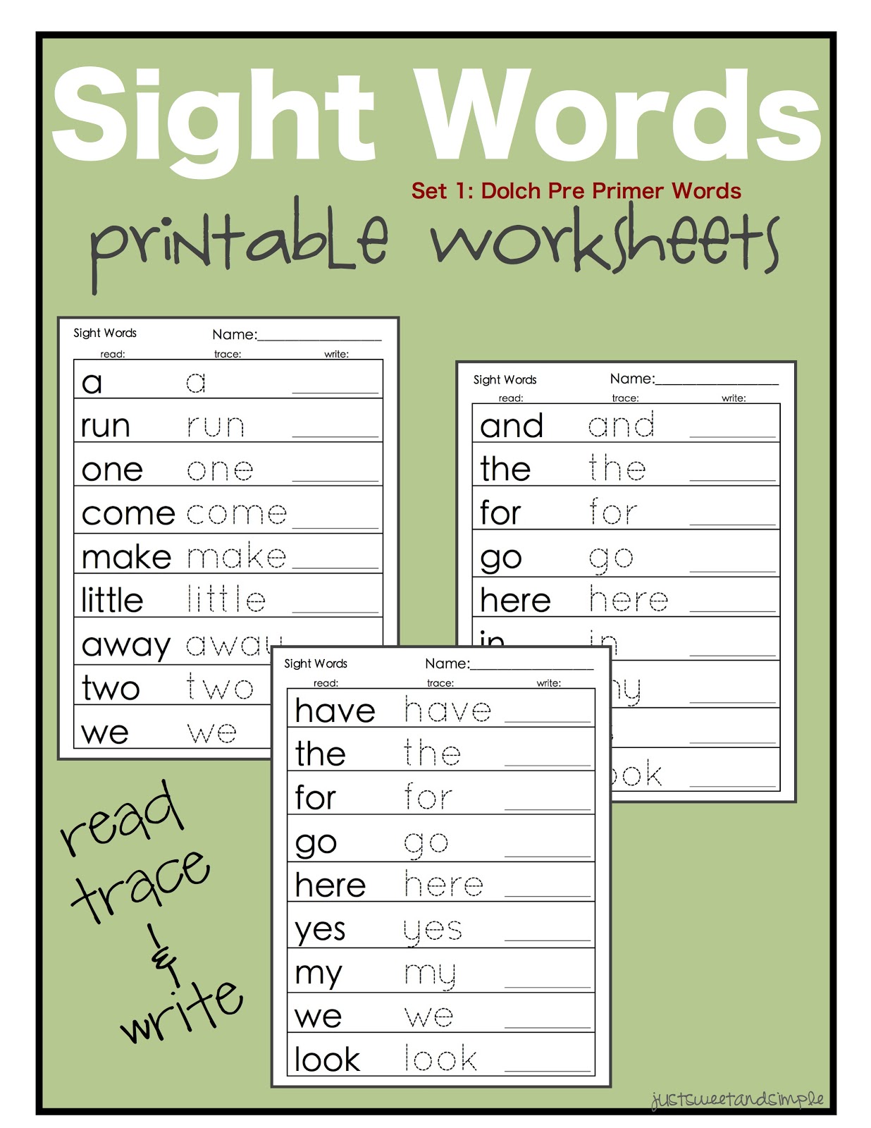 90 Sight Word Practice Worksheets 90