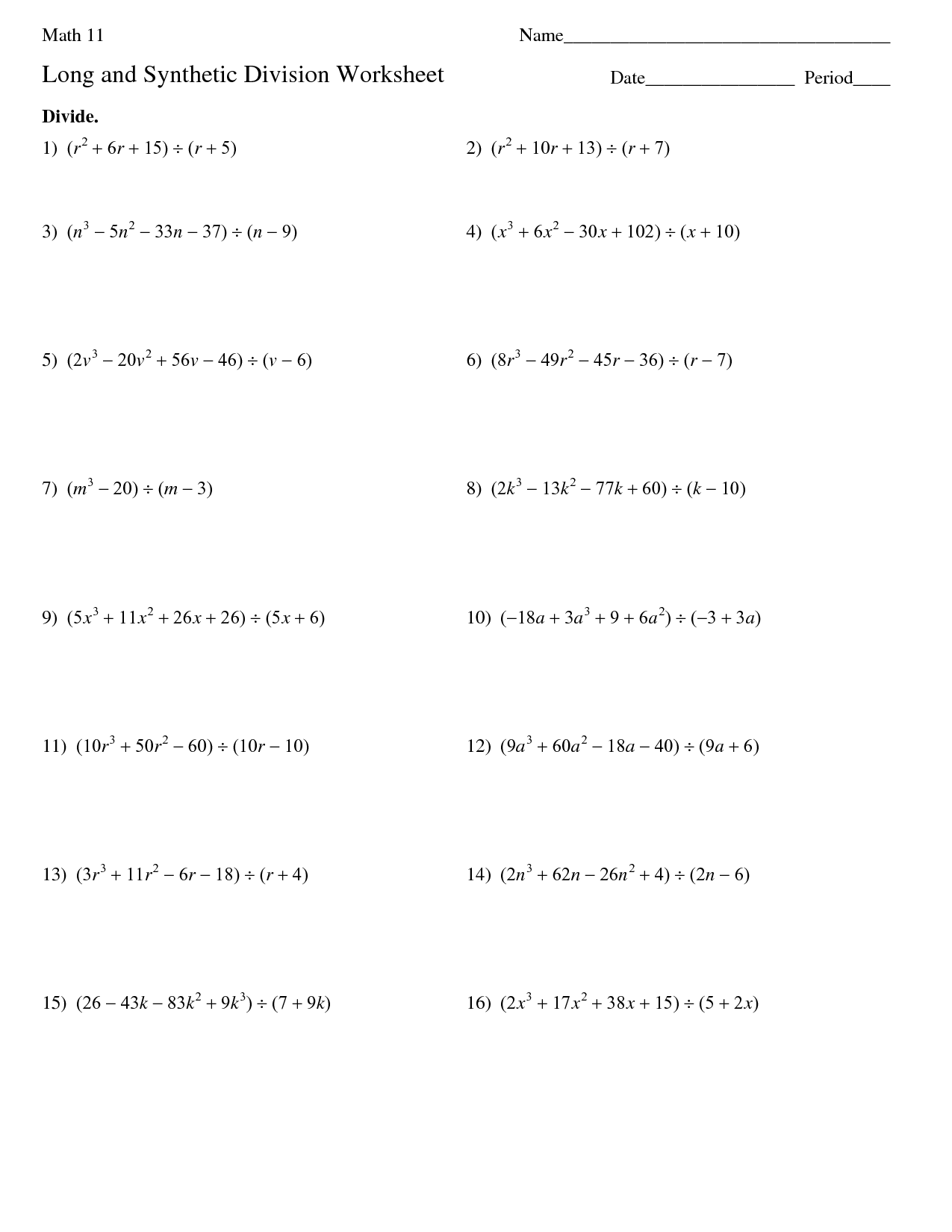 10 Best Images of High School Math Worksheets Printable Fractions 8th