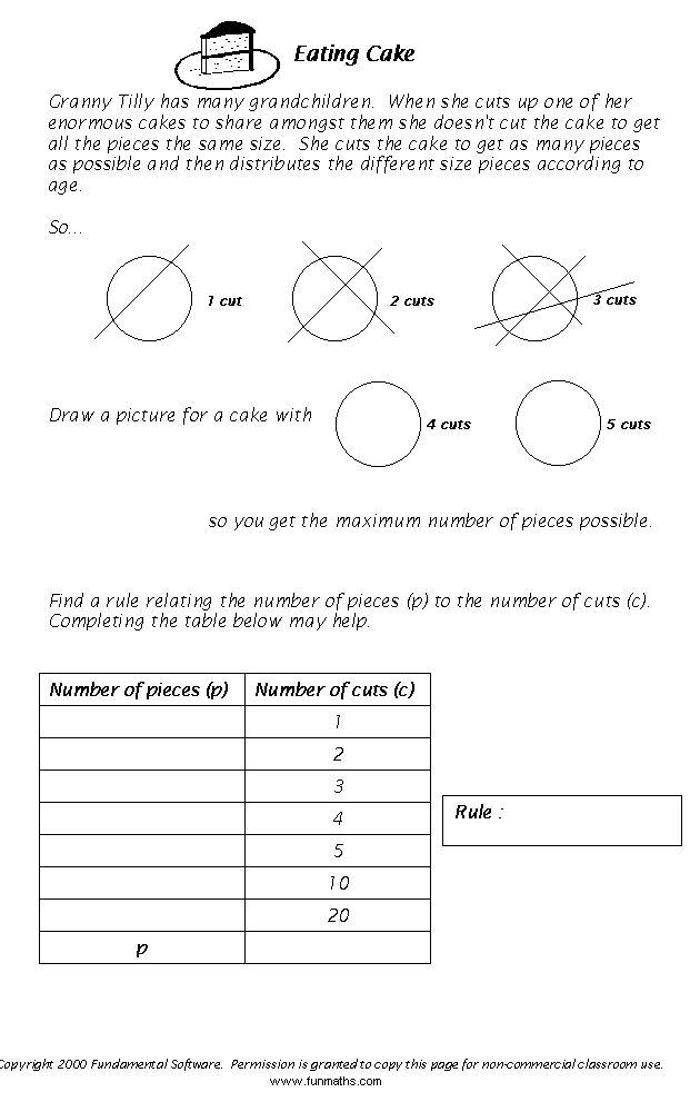 15 Math Worksheets For High School