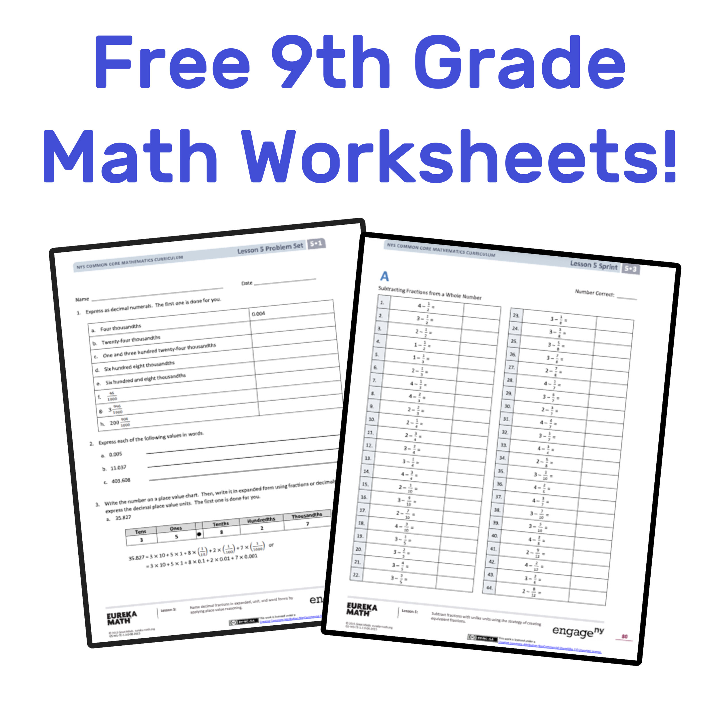 15 Math Test Ninth Grade