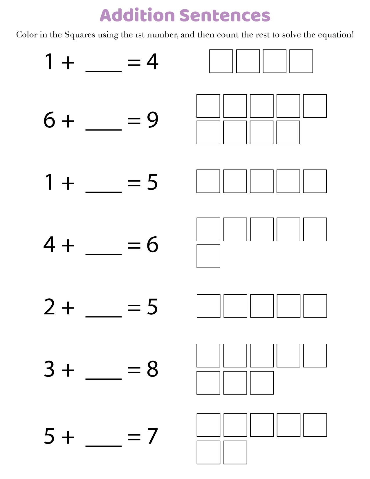 1St Grade Basic Math Worksheets