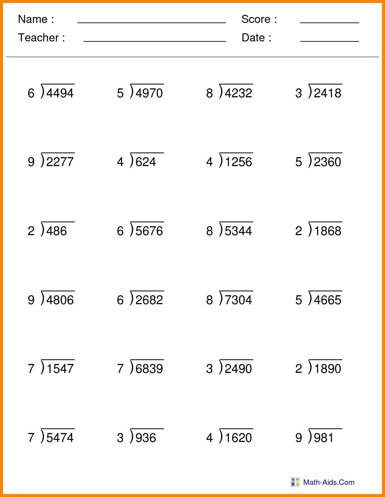 2Nd Grade Math Worksheets Division And Multiplication