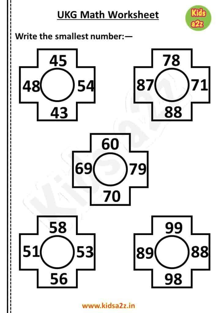 30 UKG Math Worksheets Printable
