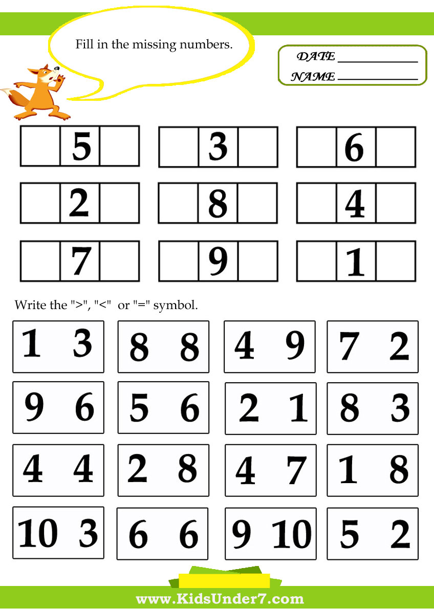 35 Math Worksheets For Early Kindergarten