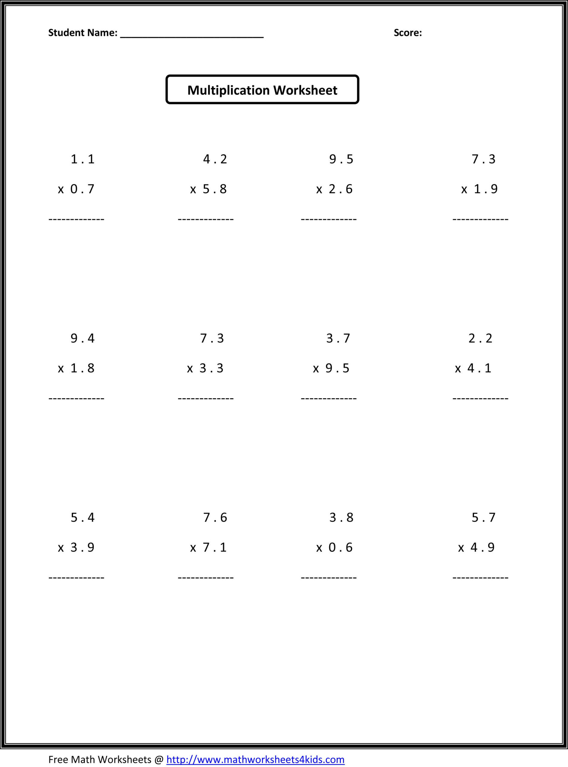 7Th Grade Math Worksheets | Value Worksheets Absolute Value | Multiplication Worksheets 7Th Grade Printable