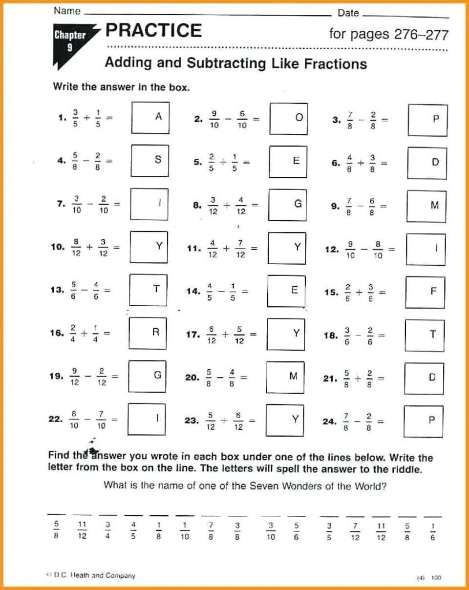 7Th Grade Math Worksheets And Answer Key