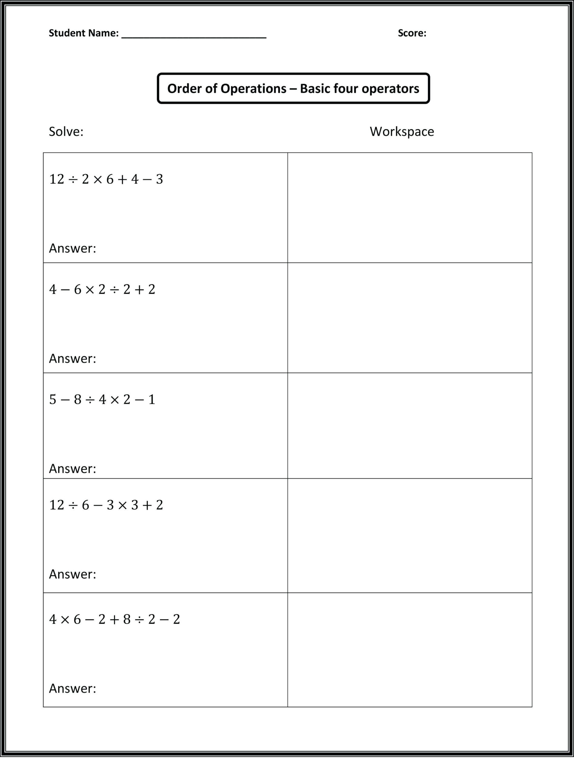 Math Worksheets For Seventh Graders Free – Keynotesheetco