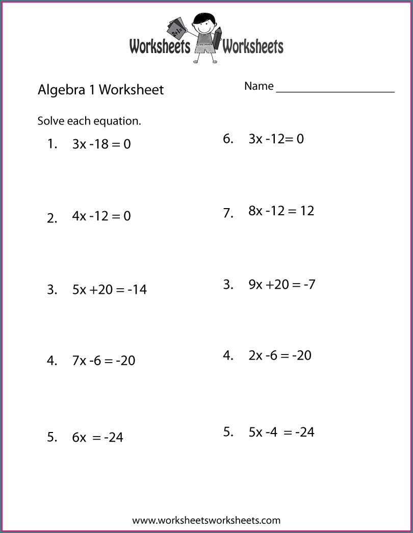 Algebra Worksheets High School Worksheet Resume Examples