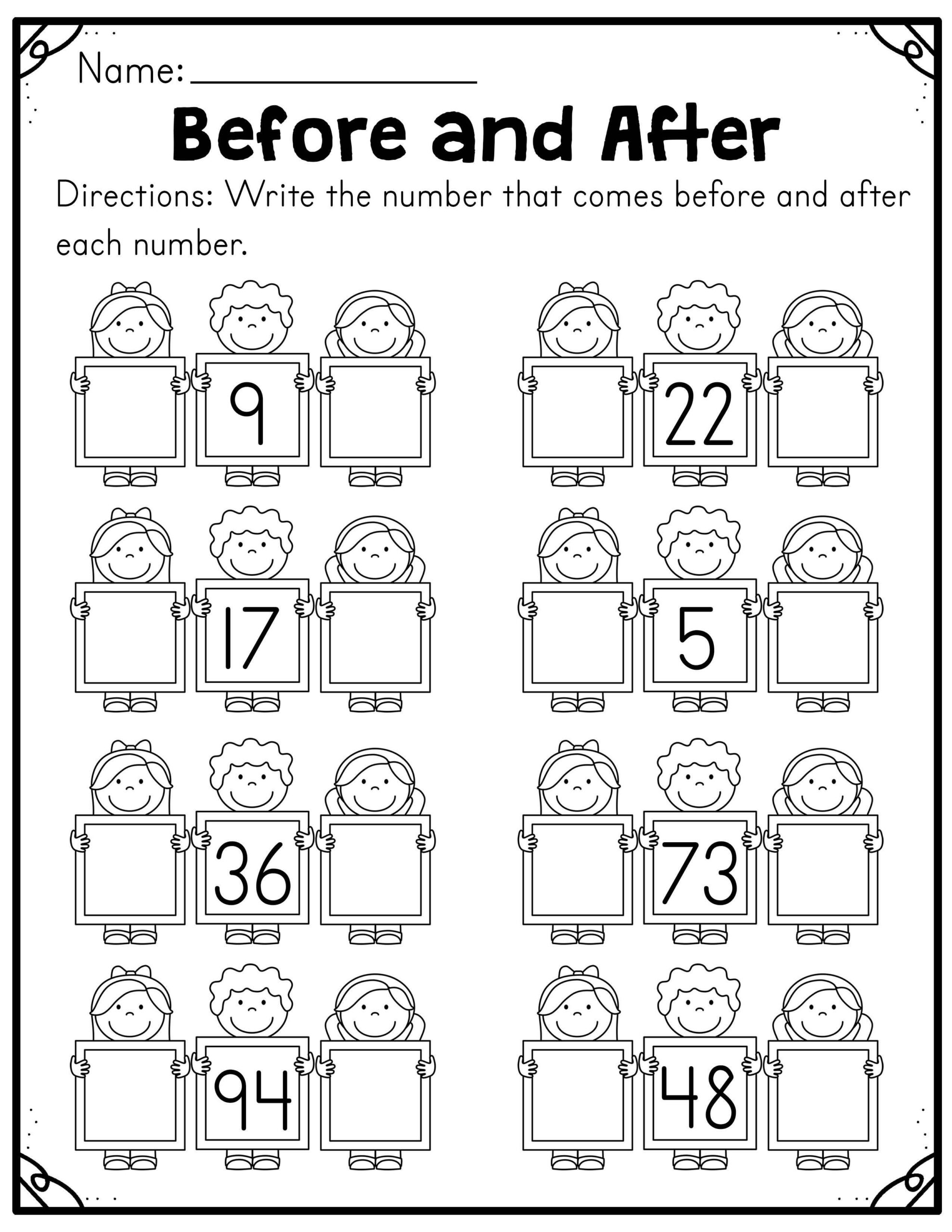 Before And After Counting Worksheets