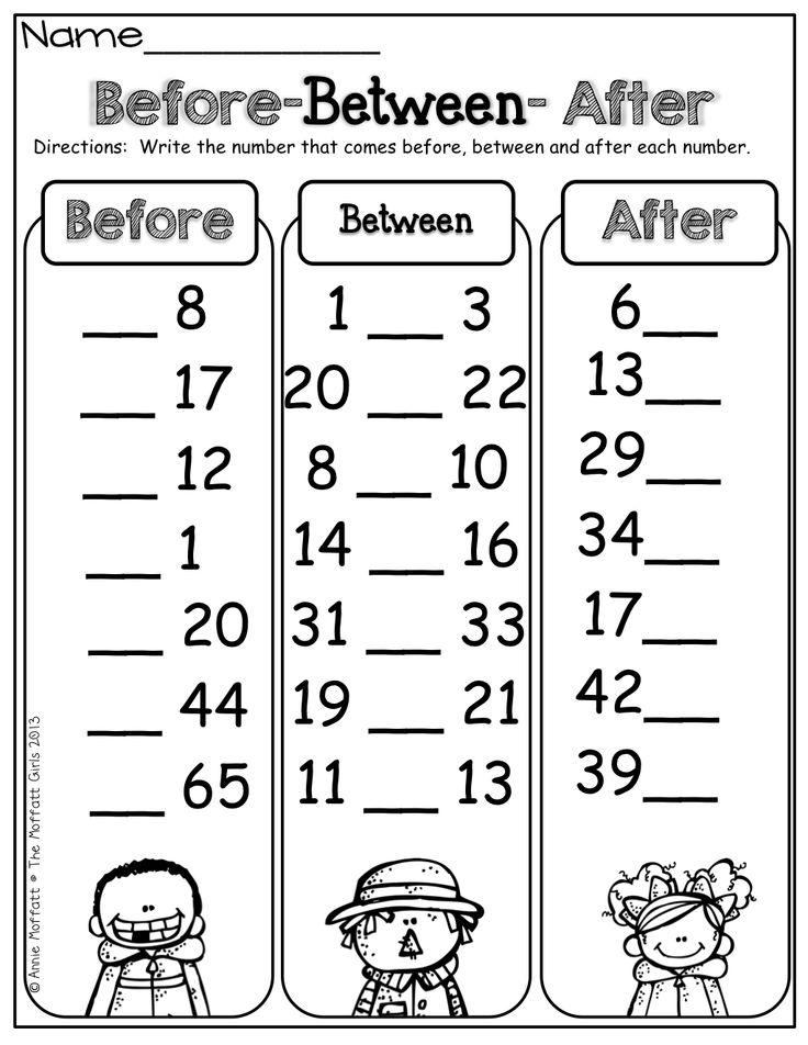 Before And After Number Practice For Kindergarten