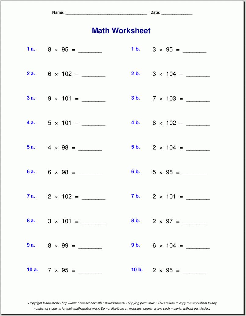 Class 5 Algebra Worksheets