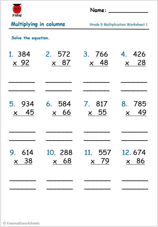 Class 5 Math Activity Worksheets