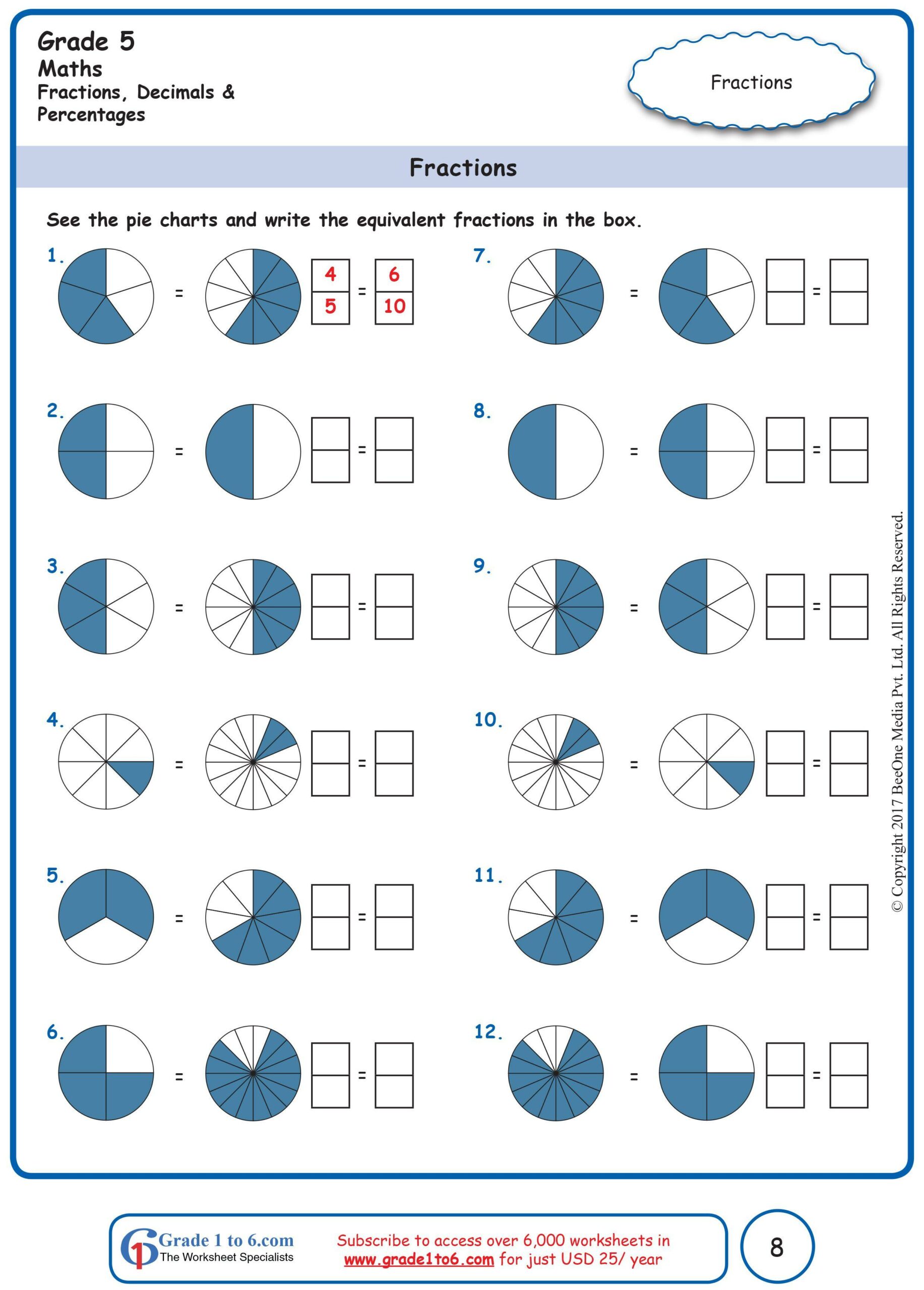 Class 5 Math Homework Sheets