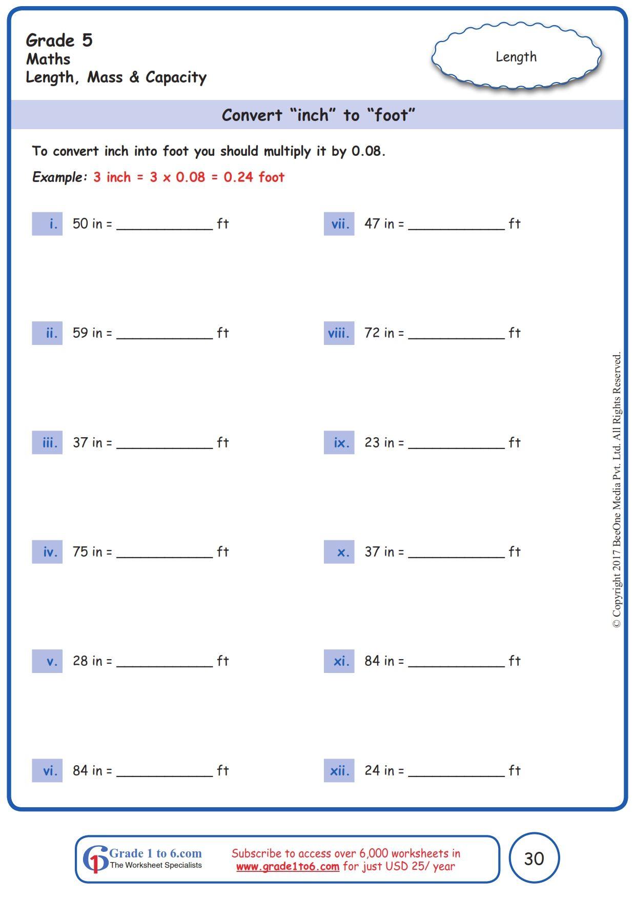 Class 5 Math Revision Worksheets