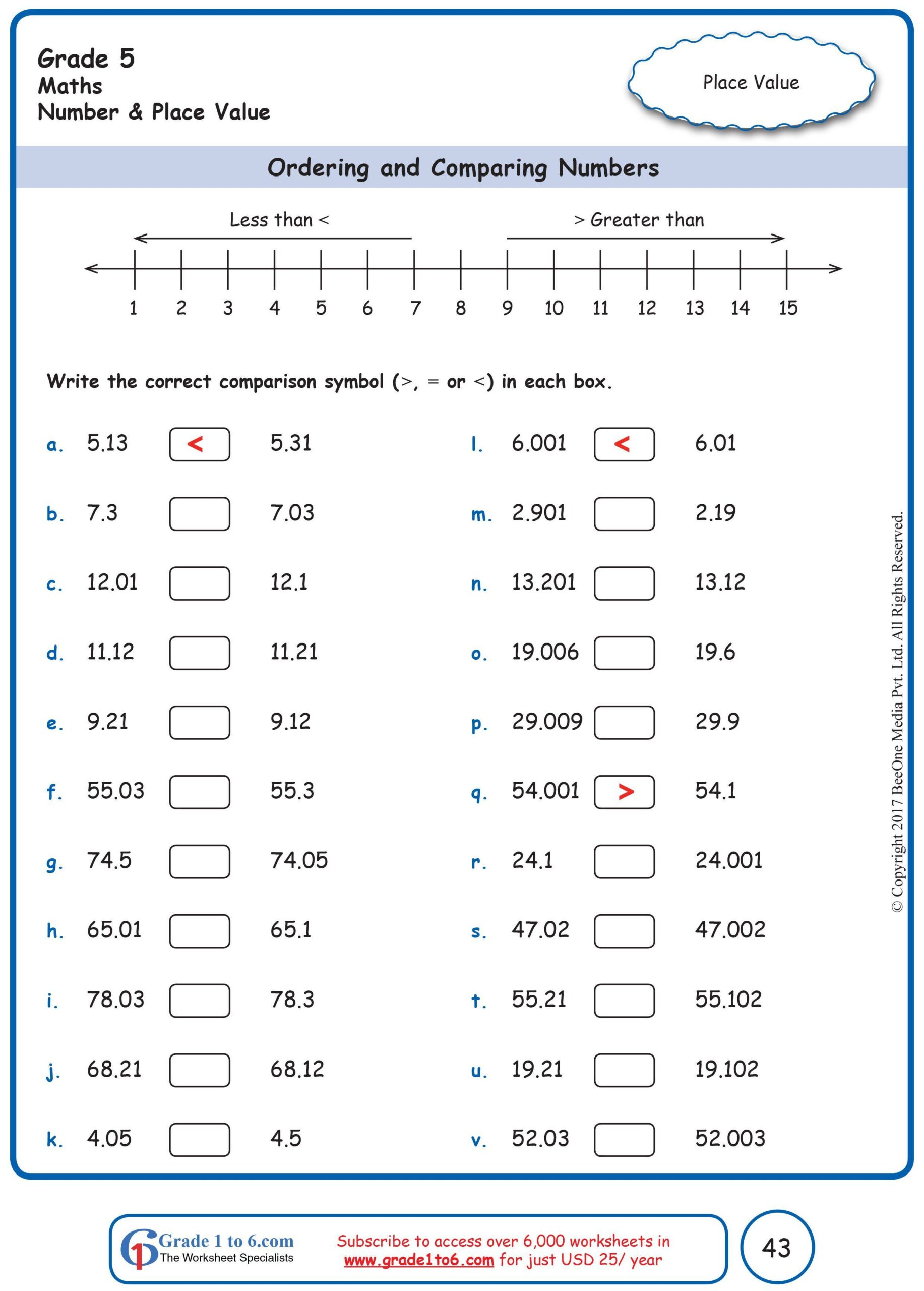 Class 5 Math Word Problems Worksheets