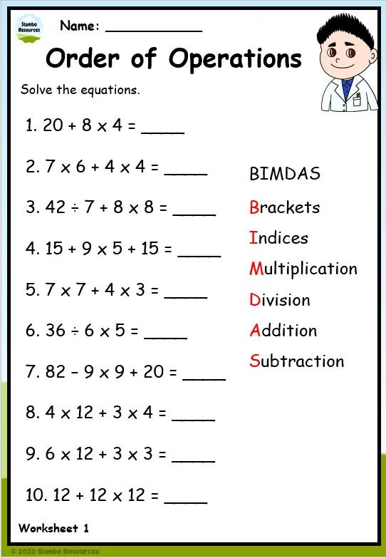 Class 5 Mental Math Worksheets