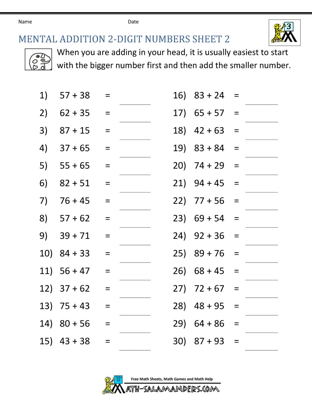 Color By Number Math Worksheets 3Rd Grade