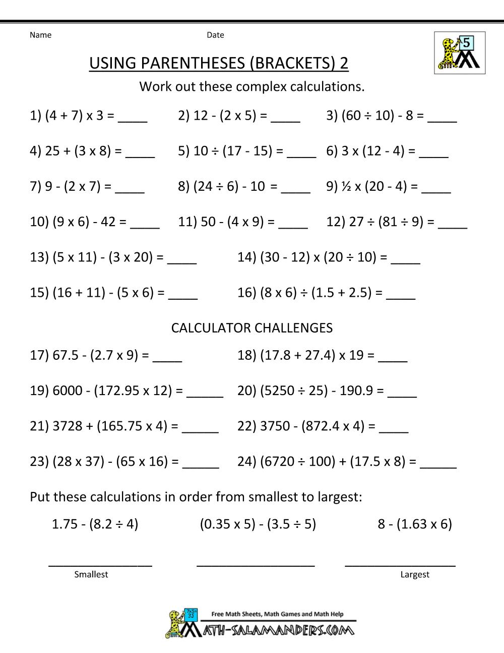 Easter Math Worksheets 5Th Grade