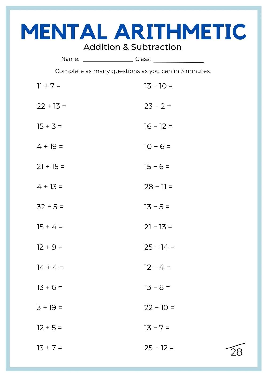 Easy Math Worksheets For 3Rd Grade