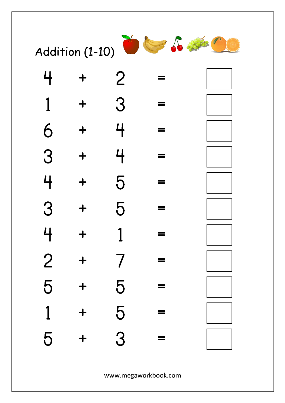 Easy Math Worksheets Free