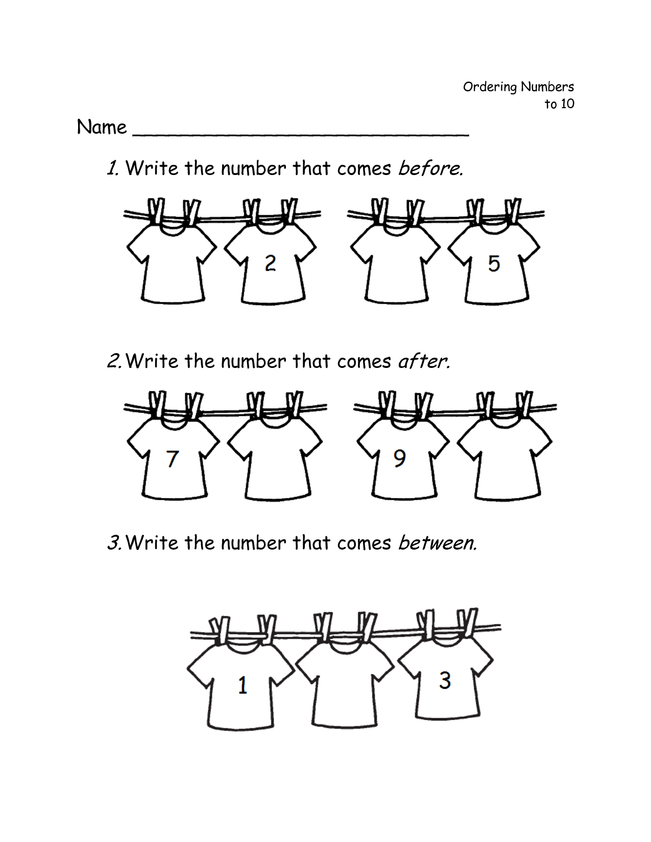 Find The Numbers Before And After Worksheets