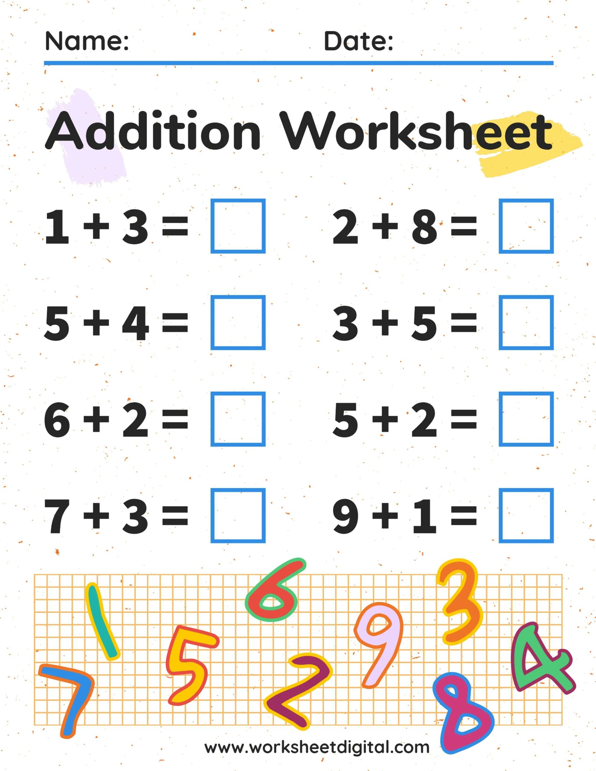 Free Math Worksheets Basic Addition