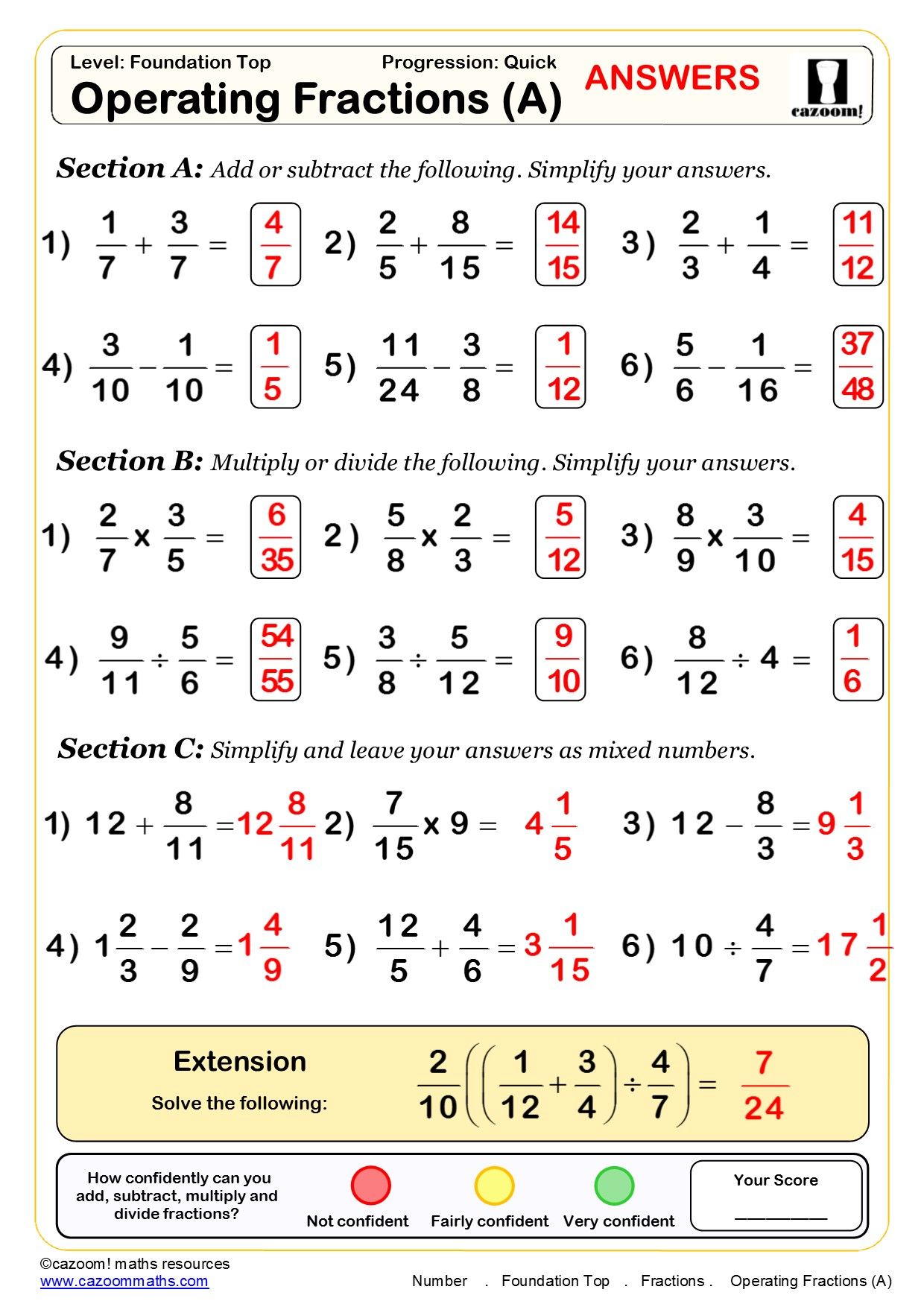 Free Printable 7th Grade Math Fractions Worksheets Tedy Printable