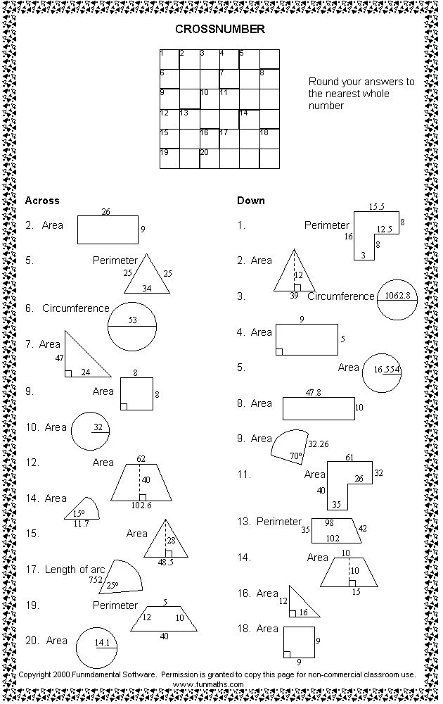 Free high school math worksheet from Funmathscom Ensino de