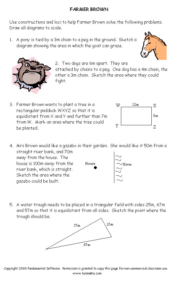 Free high school math worksheet from Funmathscom Fun Math Worksheets