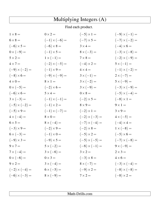 Integers Worksheet Grade 8 Thekidsworksheet