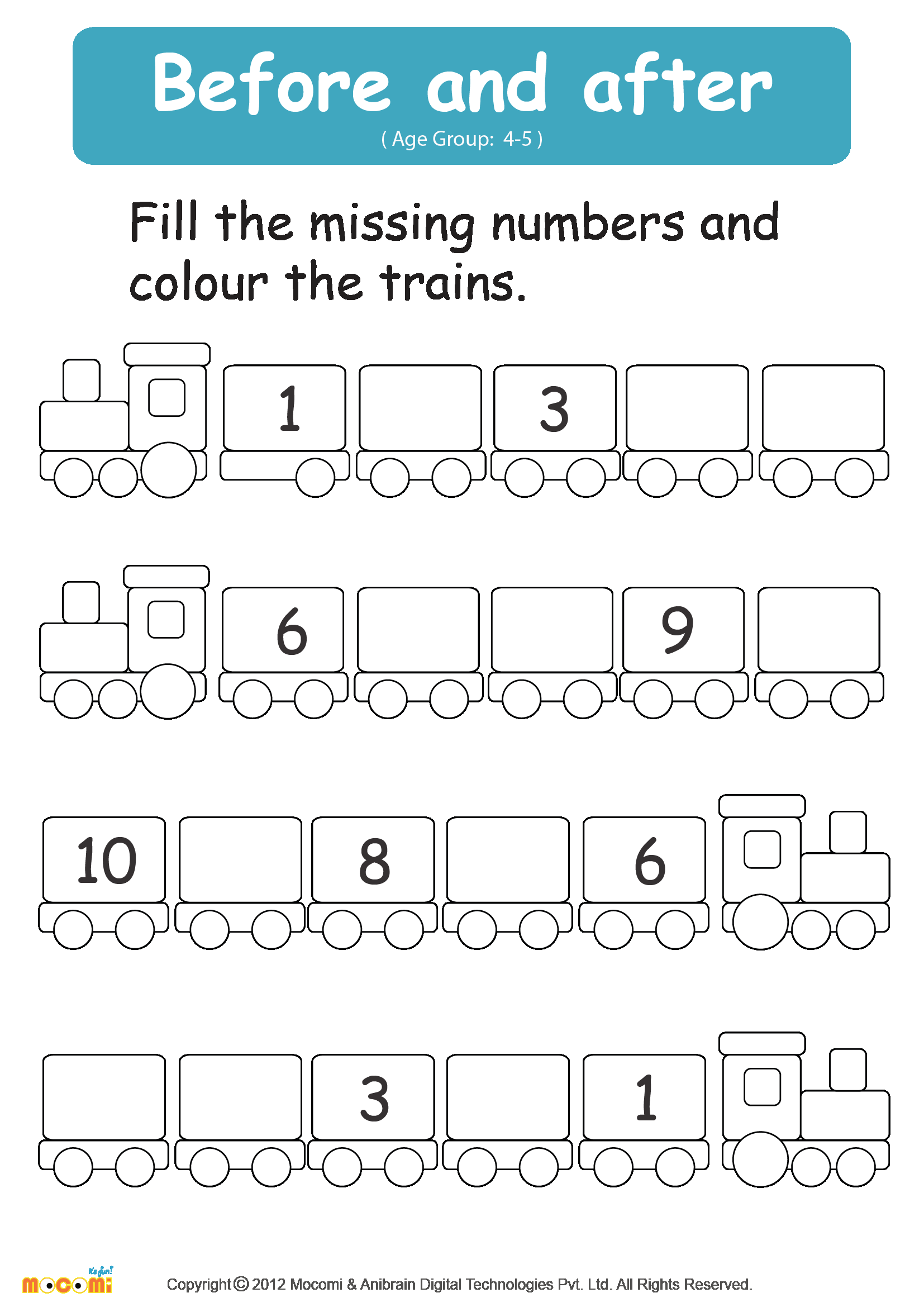 Learning Before And After Math Numbers