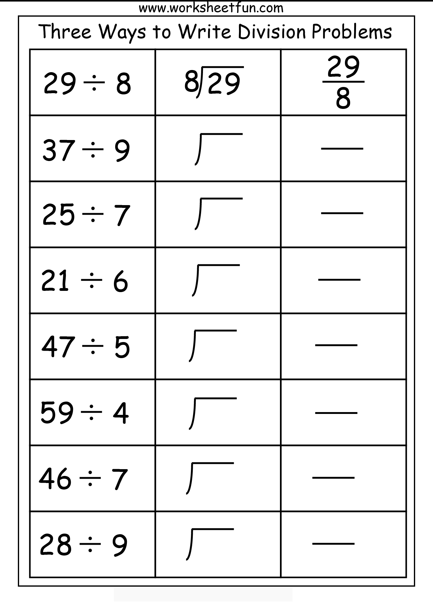 Math Division Worksheet For Class 2