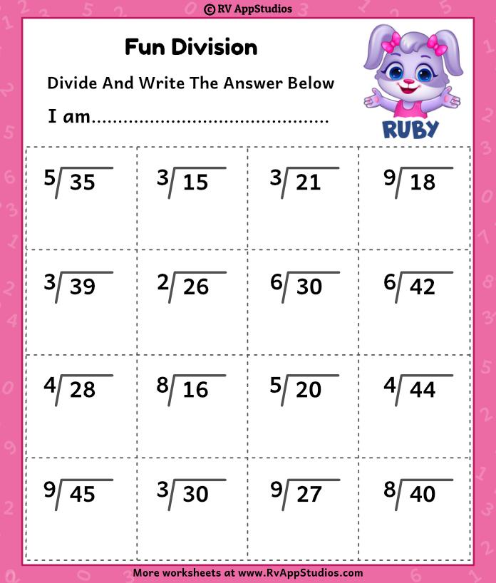 Math Division Worksheets For Grade 6