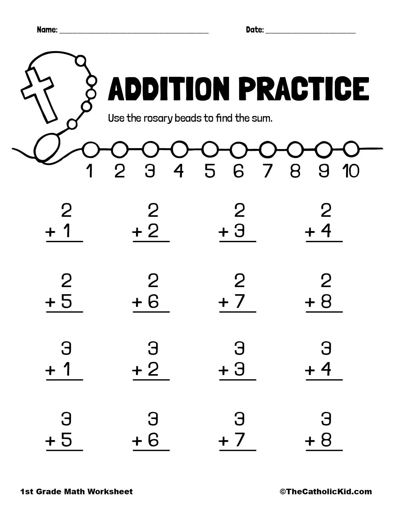 Math Worksheets 1St Grade Pdf Free Download