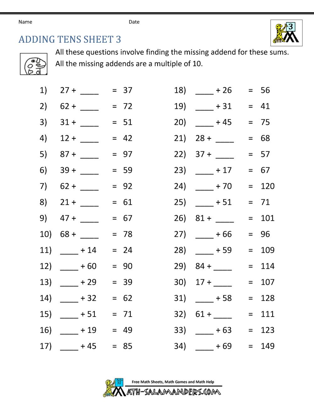 Math Worksheets 3Rd Grade Pdf Free Download