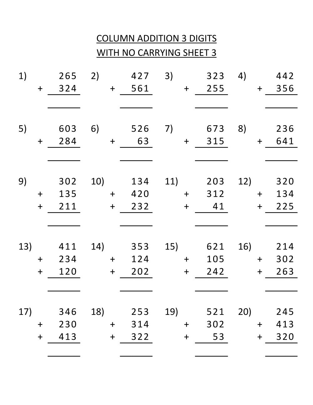 Math Worksheets 3Rd Grade